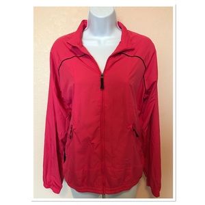 Adidas Golf Pink Black Piping Breathable Jacket L